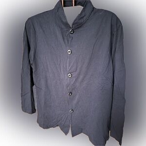 navy pajama shirt Tai Chi Kung Fu 100% cotton long-sleeve mandarin collar men' L